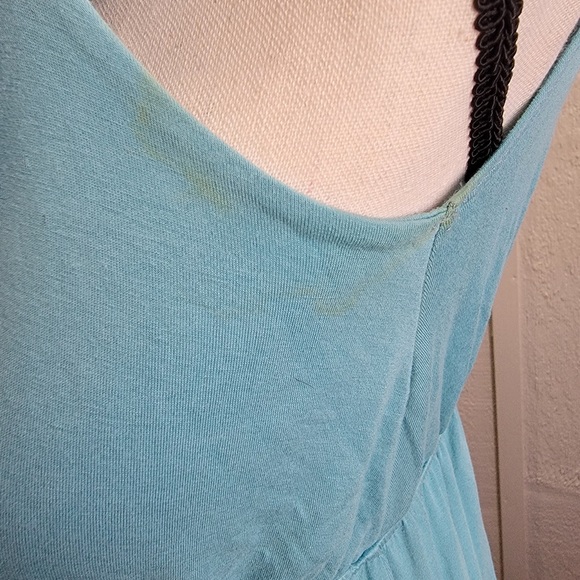 GILLI Medium Turquoise Blue Maxi Toga Dress One Shoulder - Picture 3 of 5